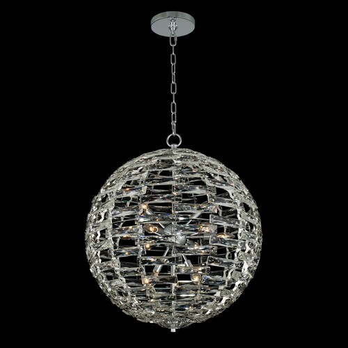 Alta 36-Inch Crystal Orb Pendant in Polished Chrome by Allegri Crystal
