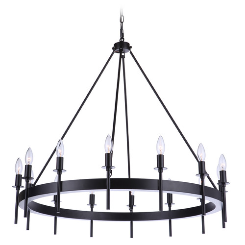 Larrson Flat Black Chandelier by Craftmade Lighting