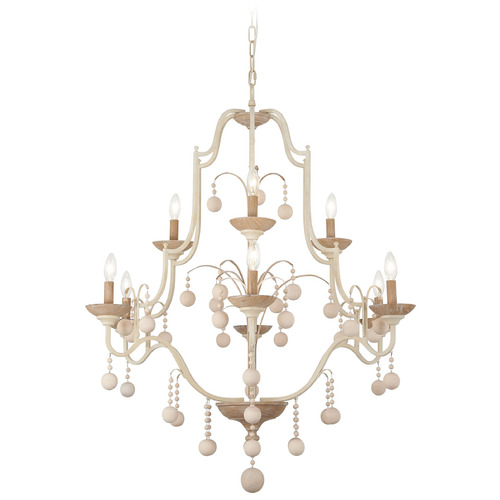 Colonial Charm White Wash & Sun Dried Clay Chandelier by Minka Lavery