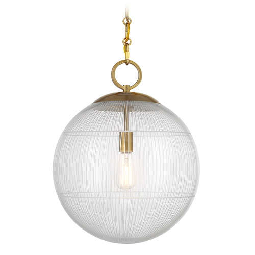 Savoy House Lighting Cabot Warm Brass Pendant Light with Globe Shade