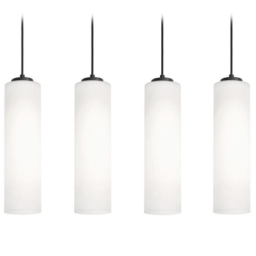 Afx Lighting Leo Black Multi-Light Pendant with Cylindrical Shade