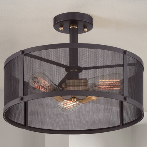 Union Station Western Bronze Semi-Flush by Quoizel Lighting