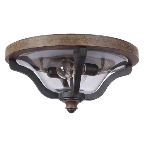 Craftmade Lighting Ashwood Textured Black & Whiskey Barrel Close-to-Ceiling Light by Craftmade Lighting Z7937-14