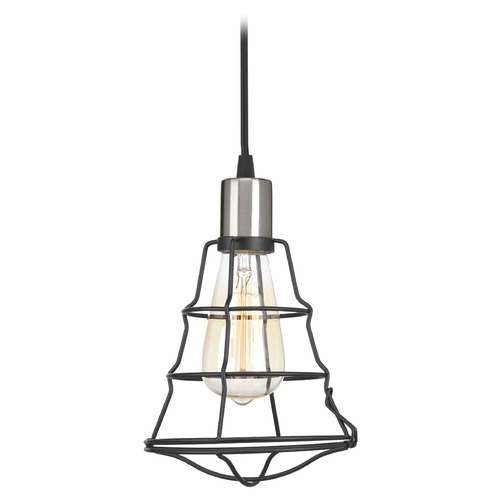 Gauge Mini Pendant in Graphite & Brushed Nickel by Progress Lighting
