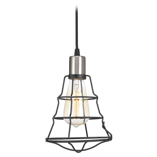 Progress Lighting Gauge Mini Pendant in Graphite & Brushed Nickel by Progress Lighting P500021-143