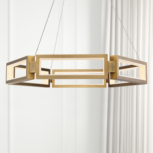 Modern Forms by WAC Lighting Mies 35.25-Inch LED Chandelier in Aged Brass by Modern Forms PD-50835-AB