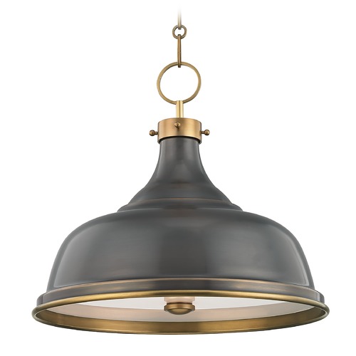 Hudson Valley Lighting Metal No. 1 Aged Brass Pendant with Antique Bronze Metal Shade by Hudson Valley Lighting MDS900-ADB