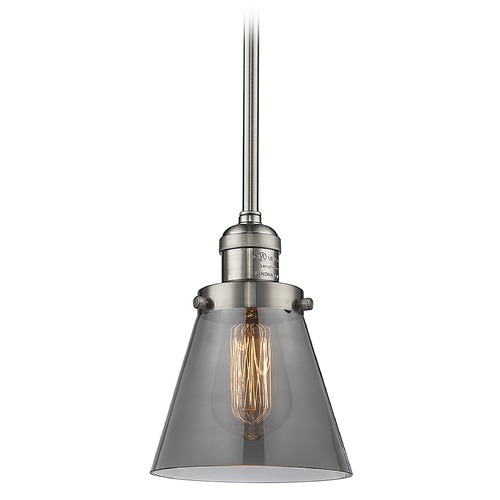 Small Cone Brushed Satin Nickel Mini Pendant by Innovations Lighting