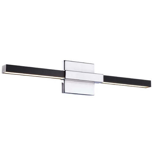 Lineare Matte Black & Chrome LED Bathroom Light by Matteo Lighting