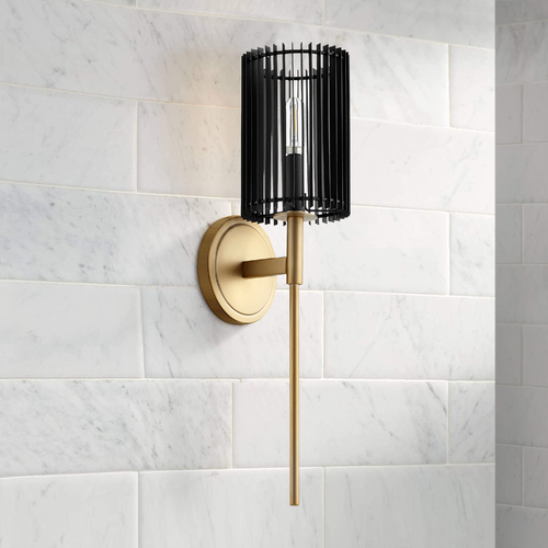 Finura Aged Brass Sconce by Quorum Lighting