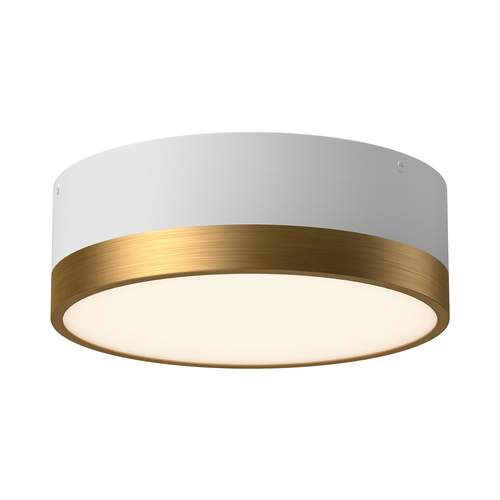 Alora Lighting Brisbane White & Aged Gold Flushmount Light