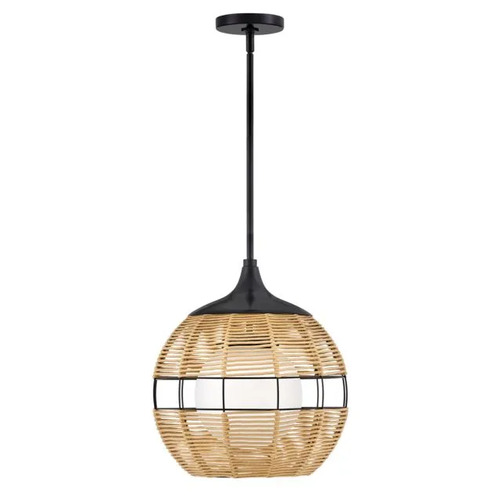 Maddox Outdoor Pendant in Black with Light Natural by Hinkley Lighting
