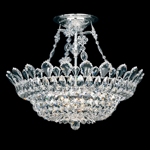 Schonbek Worldwide Lighting Trilliane Polished Stainless Steel Semi-Flushmount Light