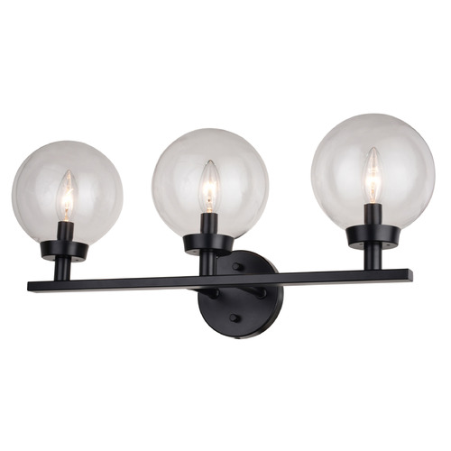 Vaxcel Lighting Lander Matte Black Bathroom Light