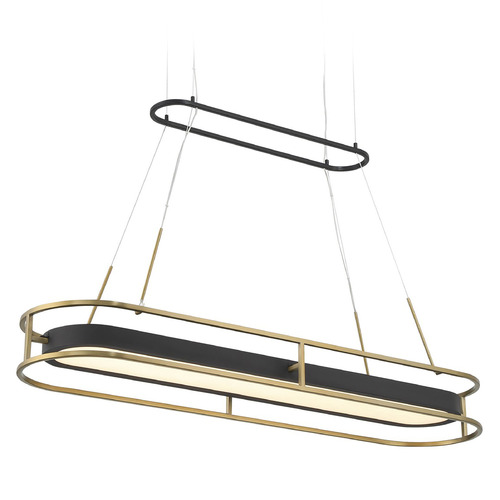 Minka Lavery Levitation Sand Coal & Soft Brass LED Island Light with Oval Shade