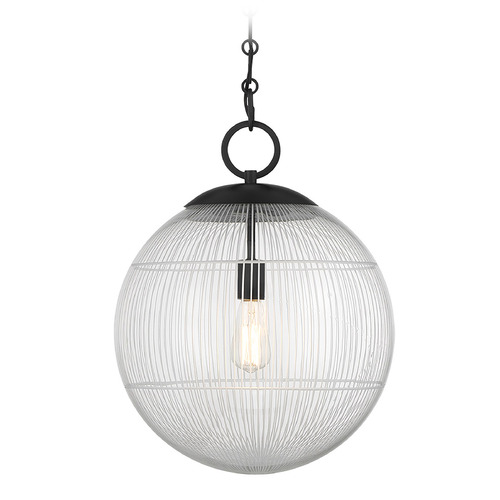 Savoy House Lighting Cabot Matte Black Pendant Light with Globe Shade