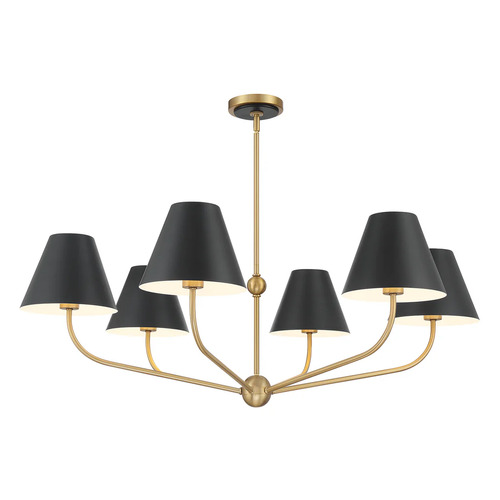 Xavier 6-Light Chandelier in Gold & Black by Crystorama Lighting