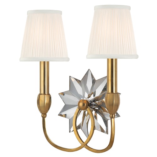 Barton 2-Light Sconce in Aged Brass by Hudson Valley Lighting