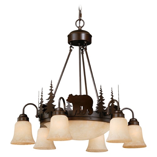 Bozeman Bronze Chandelier with Center Bowl by Vaxcel Lighting