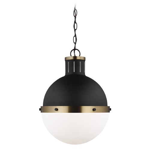 Hanks Medium Midnight Black & Satin Brass Pendant by Visual Comfort Studio