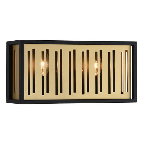 Matteo Lighting Goldenguild Matte Black & Brushed Gold Bathroom Light by Matteo Lighting W67702MB