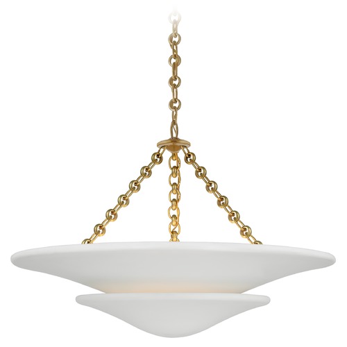 Aerin Mollino Medium Tiered Chandelier in Brass by Visual Comfort Signature