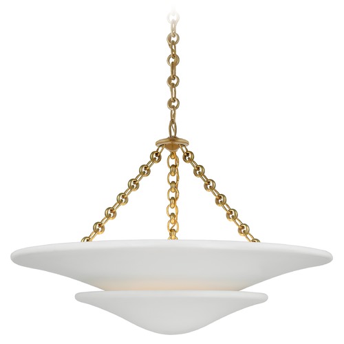 Visual Comfort Signature Collection Aerin Mollino Medium Tiered Chandelier in Brass by Visual Comfort Signature ARN5425HABPW