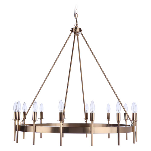 Larrson Satin Brass Chandelier by Craftmade Lighting