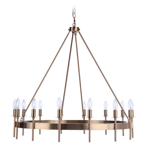 Craftmade Lighting Larrson Satin Brass Chandelier by Craftmade Lighting 54314-SB