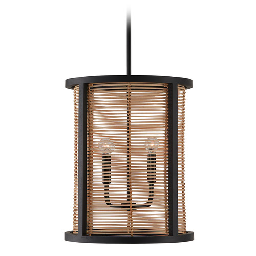 Rico 18-Inch Wide Foyer Lantern in Flat Black by Capital Lighting
