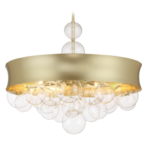Minka Lavery Verdi Square Soft Gold Pendant Light with Drum Shade