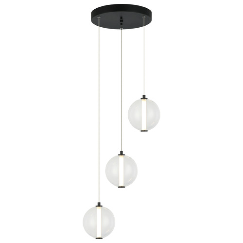 Belange Matte Black LED Multi-Light Pendant by Matteo Lighting