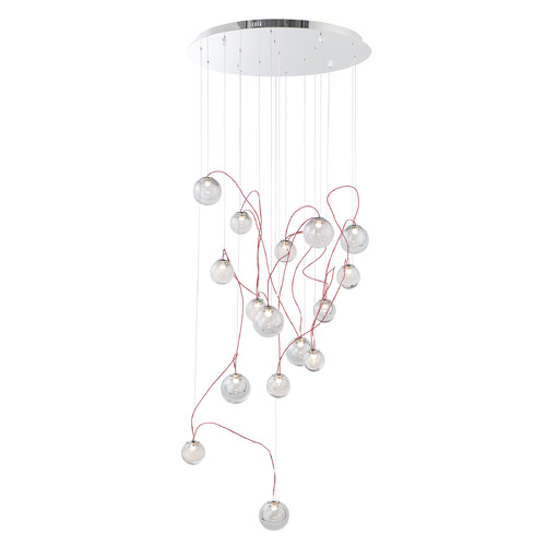 ET2 Lighting Et2 Bobble Polished Chrome LED Multi-Light Pendant with Globe Shade E20656-91PC