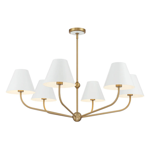 Xavier 6-Light Chandelier in Gold & White by Crystorama Lighting