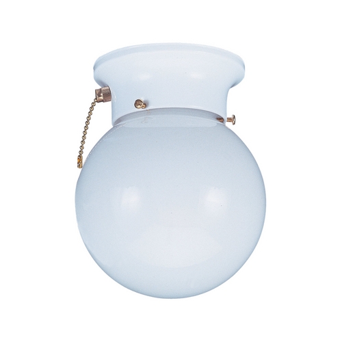 Tomkin 6-Inch Globe Flush Mount in White by Generation Lighting