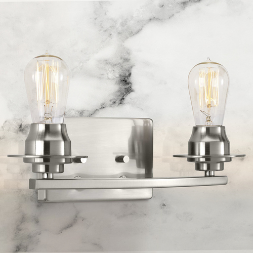 Debut Brushed Nickel 2-Light Bathroom Light by Progress Lighting