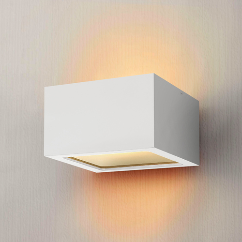 Hinkley Hinkley Kube Satin White LED Close to Ceiling Light with Etched Glass 3000K 600LM 1765SW