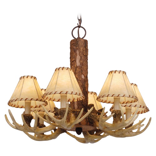 Lodge Noachian Stone Chandelier by Vaxcel Lighting