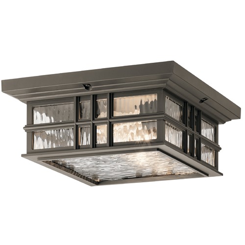Beacon Square 12-Inch Outdoor Flush Mount in Olde Bronze by Kichler Lighting