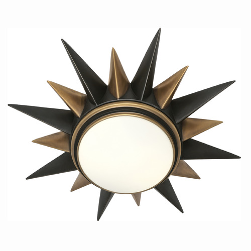 Robert Abbey Lighting Cosmos Deep Patina Bronze with Warm Brass Flushmount Light