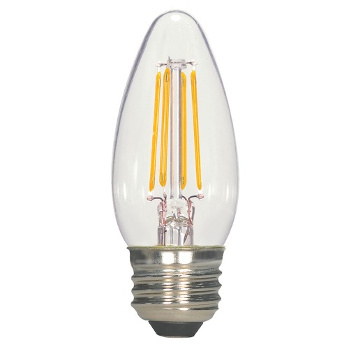 Satco Lighting Satco 4.5 Watt B11 LED Clear Medium Base 2700K 350 Lumens 120 Volt 2-Card Dimmable S21703