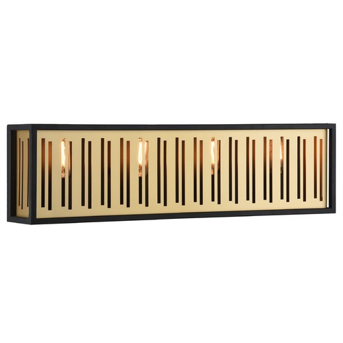 Matteo Lighting Goldenguild Matte Black & Brushed Gold Bathroom Light by Matteo Lighting W67704MB