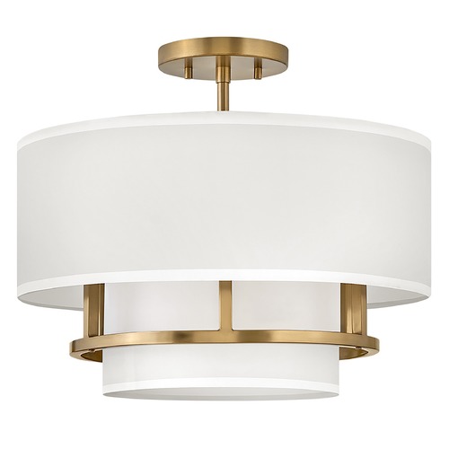 Graham Medium Semi-Flush Mount in Lacquered Brass by Hinkley Lighting