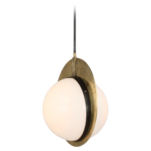 Visual Comfort Signature Collection Quando Large Globe Pendant in Bronze & Antique Brass by Visual Comfort Signature TOB5749BZHABWG