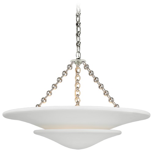 Visual Comfort Signature Collection Aerin Mollino Tiered Chandelier in Polished Nickel by Visual Comfort Signature ARN5425PNPW