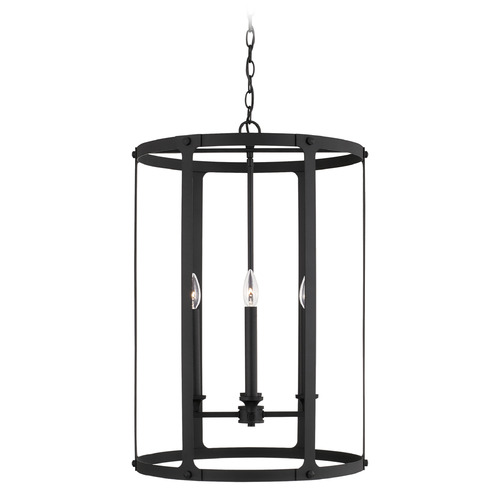 Brennen 19-Inch Foyer Pendant in Matte Black by Capital Lighting