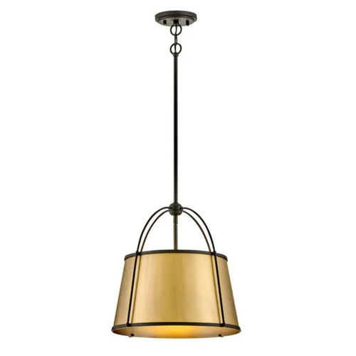 Hinkley Clarke 16.25-Inch Pendant in Black & Dark Brass by Hinkley Lighting 4894BK-LDB