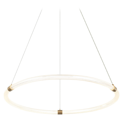 Inkara Aged Gold Brass LED Pendant by Matteo Lighting