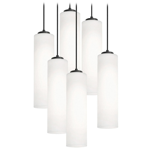 Afx Lighting Leo Black Multi-Light Pendant with Cylindrical Shade