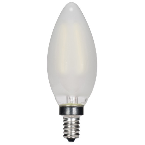 Satco Lighting Satco 4.5 Watt B11 LED Frosted Candelabra Base 2700K 350 Lumens 120 Volt 2-Card Dimmable S21704